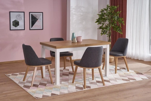 Stół rozkładany do jadalni Tiago 2 Intesi 140-220x80 nowoczesny dąb naturalny biały