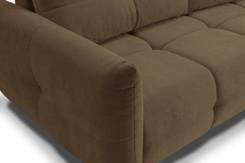 Sofa rozkładana 3 osobowa z funkcją spania i pojemnikiem Bode brązowa do salonu