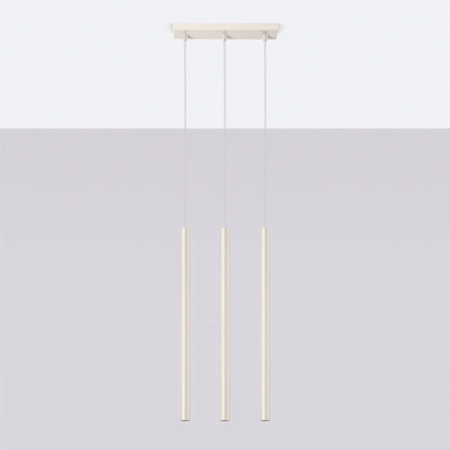 Lampa wisząca Pastelo 3 beżowa nowoczesna regulowana do salonu i nad stół