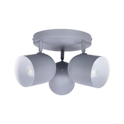 Plafon sufitowy Azuro szary matowy okrągły 3xE27 nowoczesny do salonu i kuchni
