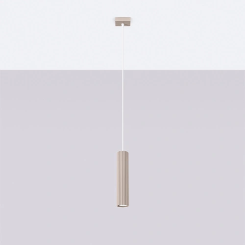 Lampa wisząca KARBON 1 taupe nowoczesna beżowa nad wyspę lub stół do kuchni