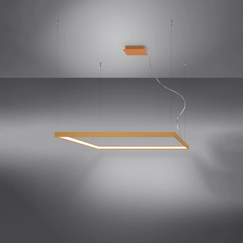 Żyrandol LED Nelya L nowoczesny złoty do salonu i jadalni 110 cm industrialny