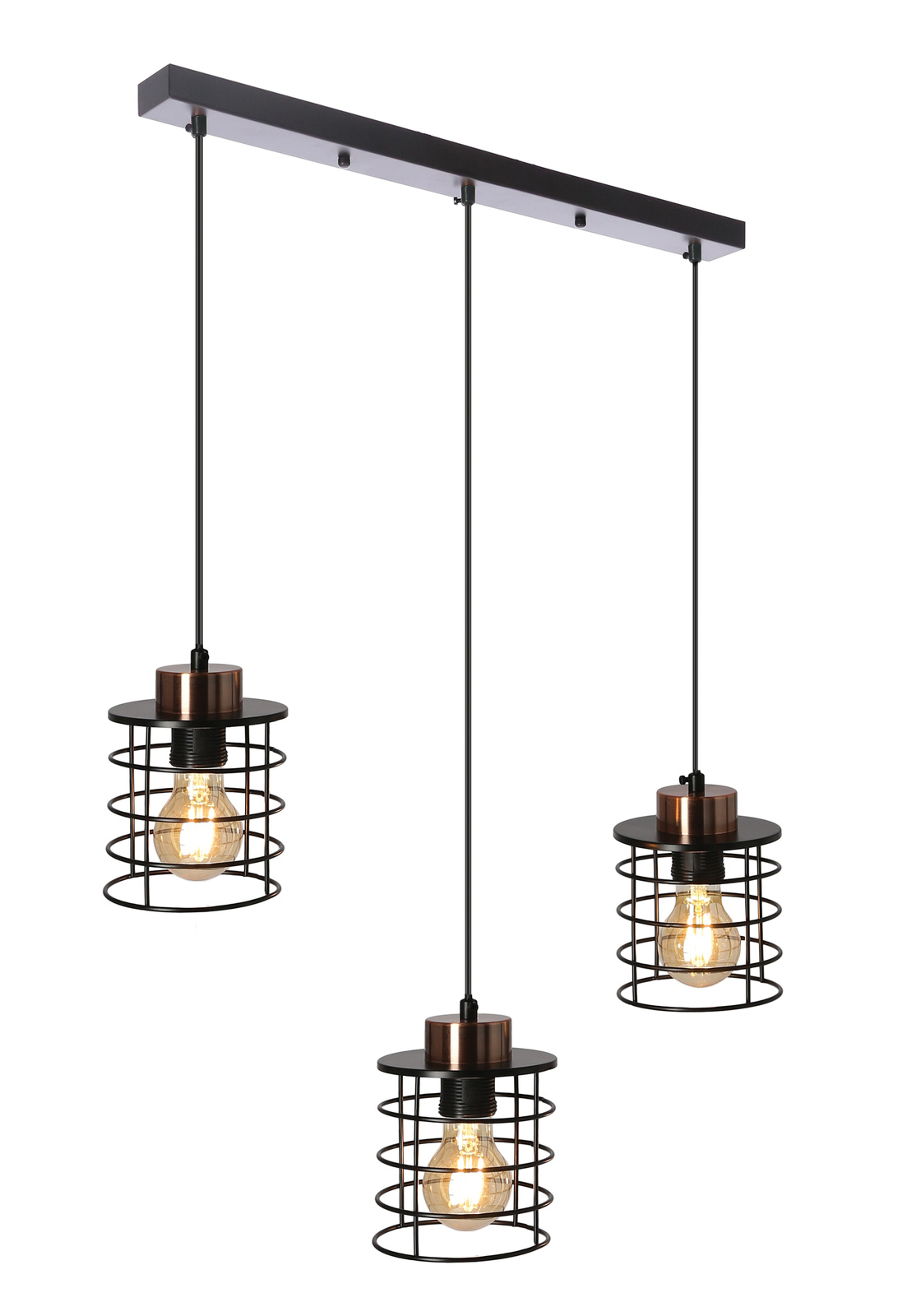 Lampa wisząca Glob czarny+złoty 3x40W E27 klosz czarny