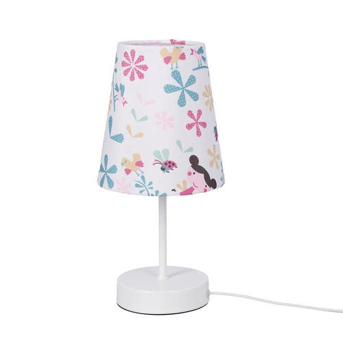 Lampka nocna do pokoju dziecka Girl nowoczesna biała z abażurem CANDELLUX 31 cm