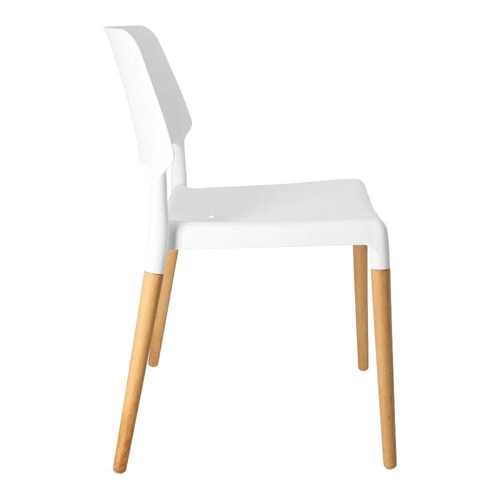 Krzesło do jadalni Cole inspirowane Ecco białe skandynawskie sztaplowane łatwe czyszczenie