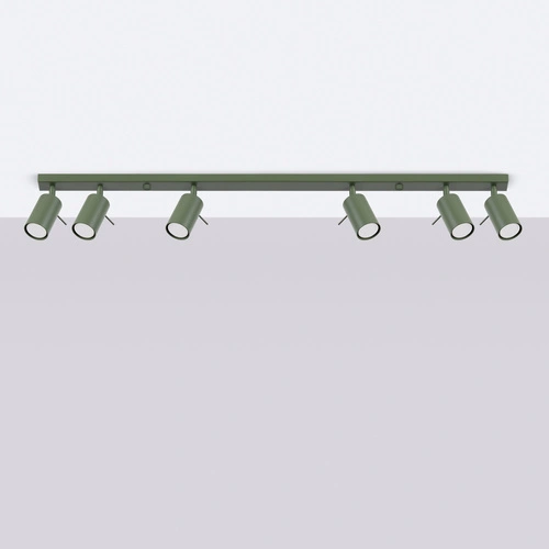 Plafon sufitowy RING 6L zielony oliwkowy nowoczesny do salonu i sypialni Sollux