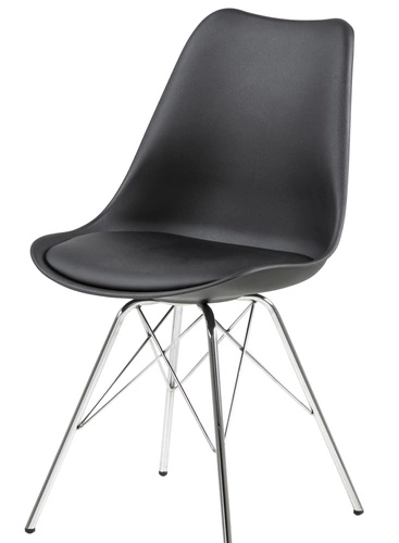 Krzesło do jadalni Eris Actona czarne z tworzywa sztucznego nowoczesne łatwe w czyszczeniu