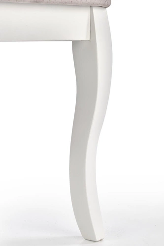 Krzesło tapicerowane Gilbert do jadalni i salonu szare z białymi nogami glamour Intesi