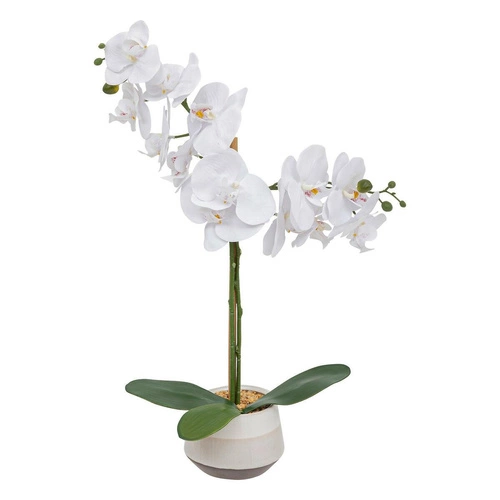Sztuczna orchidea Clera jak żywa w nowoczesnej ceramicznej doniczce do salonu 52 cm Atmosphera