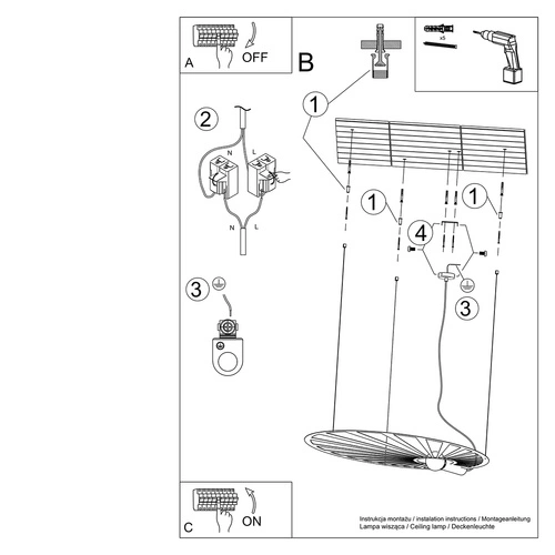 Nowoczesna lampa wisząca LEHDET biała metalowa do salonu i jadalni regulowana 150 cm