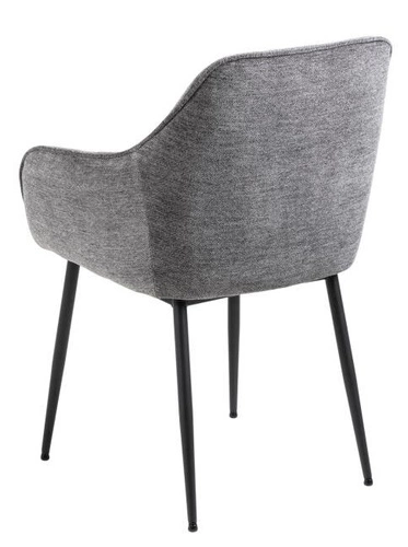 Krzesło tapicerowane Brooke antracytowe do jadalni nowoczesne z podłokietnikami Actona