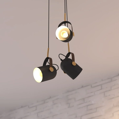 Lampa wisząca Bil czarna 3-punktowa industrialna do salonu, kuchni lub nad stół Atmosphera