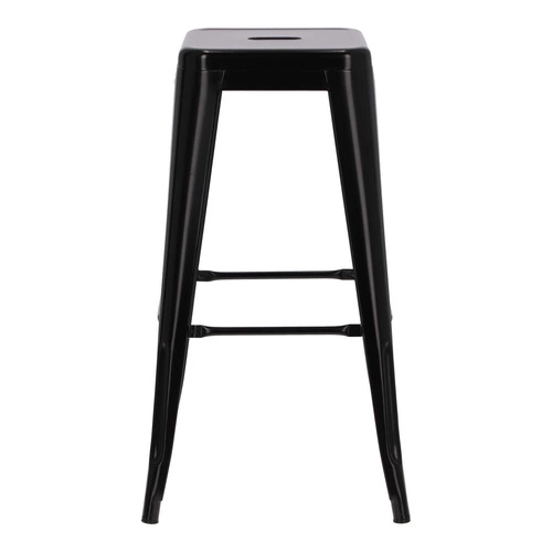 Hoker Paris 75 cm czarny metalowy bez oparcia do kuchni i wyspy inspirowany Tolix industrialny