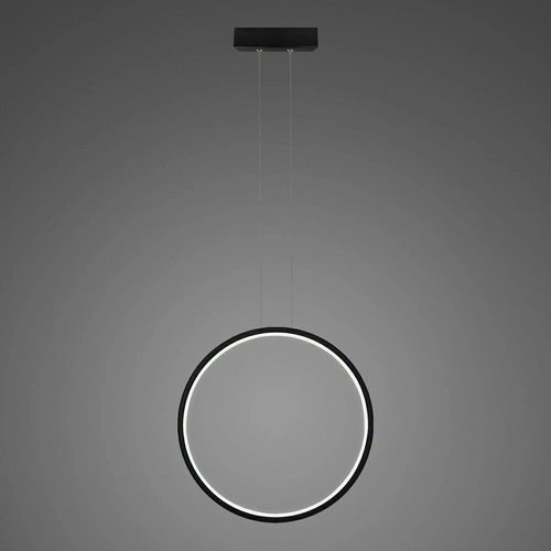 Lampa wisząca LED Ledowe Okręgi 40 cm czarna nowoczesna do salonu z regulacją