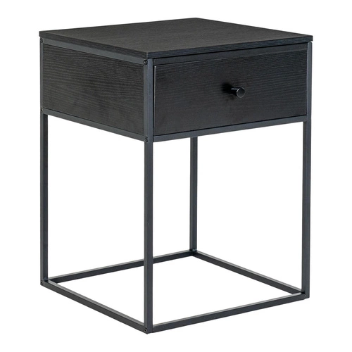Szafka nocna Intesi Vita czarna 40 cm z szufladą, loftowy styl, nowoczesny design