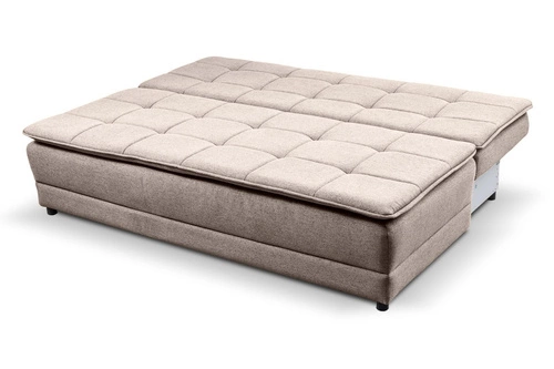 Sofa rozkładana Mikkeli beżowa z funkcją spania do salonu styl skandynawski 2-osobowa