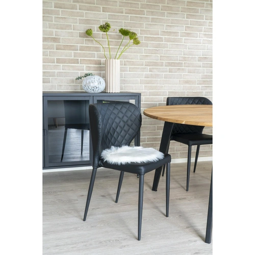 Poduszka na krzesło okrągła futerko sztuczne białe 35 cm do salonu House Nordic