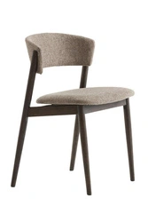 Krzesło do jadalni Revere tapicerowane beżowe z dębowymi nogami