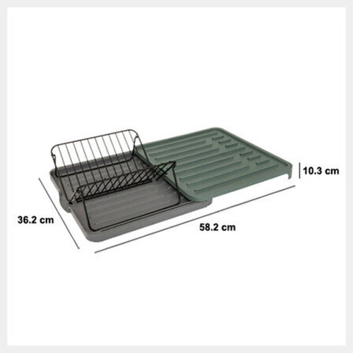 Ociekacz do naczyń na blat zielony prostokątny z wyjmowaną tacą 5five simply smart