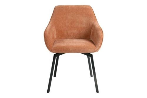 Krzesło tapicerowane Clara Actona brązowe obrotowe z podłokietnikami do jadalni nowoczesne