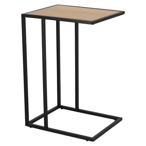 Stolik kawowy Seaford prostokątny nowoczesny dębowy z półką do salonu Intesi