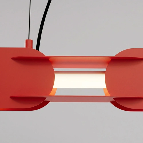 Lampa wisząca CHAIN LED czerwona 91 cm nowoczesna do salonu