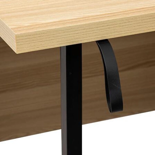 Regał na książki Extensio nowoczesny loftowy z zamykanymi półkami i funkcją biurka 180 cm