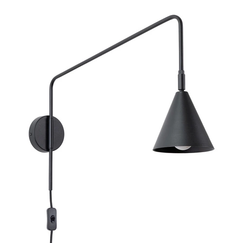 Nowoczesny kinkiet ścienny NOX czarny metalowy do sypialni i salonu SOLLUX LIGHTING 61 cm