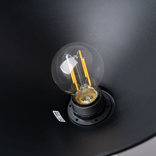 Lampa wisząca JAGA czarna skandynawska stalowa do salonu i nad stół 30 cm SOLLUX