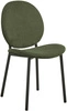 Krzesło Cliff zielone do jadalni nowoczesne tapicerowane na czarnych nogach