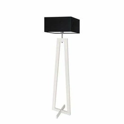 Lampa podłogowa JAWA abażur czarny stelaż biały