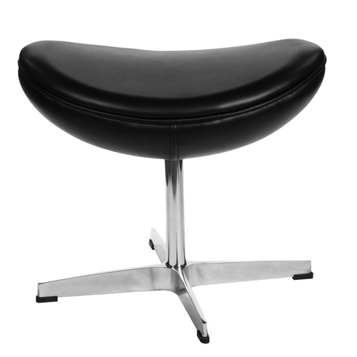 Podnóżek do fotela Jajo D2.DESIGN skórzany czarny obrotowy nowoczesny do salonu
