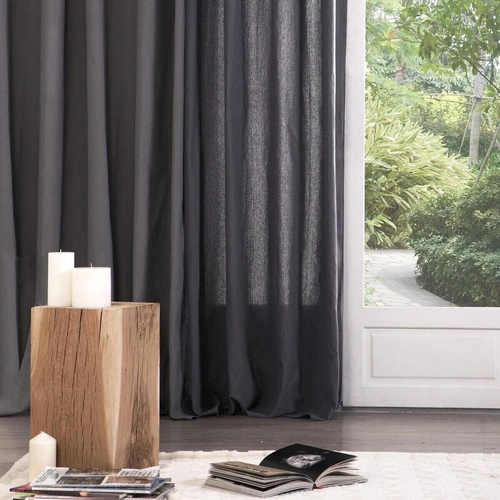 Zasłona Panama szara 140x260cm