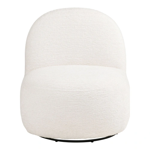 Fotel kubełkowy Milo obrotowy do salonu nowoczesny ecru skandynawski