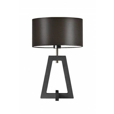 Lampka nocna Clio glamour z abażurem brązowym i drewnianą podstawą do sypialni LYSNE personalizowana