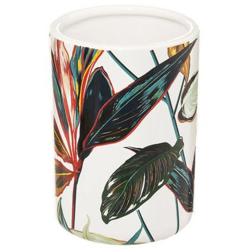 Pojemnik na szczoteczki do zębów Palawan biały kamionka nowoczesny do łazienki 5five