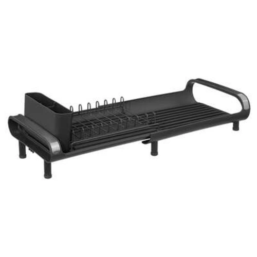 Ociekacz do naczyń Etira szary nowoczesny z tacką na sztućce i odpływem 49 cm 5five