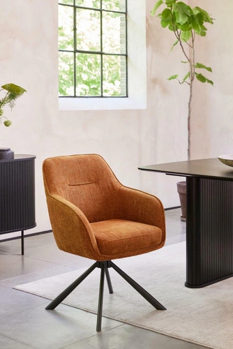 Krzesło obrotowe Avola do jadalni tapicerowane z podłokietnikami