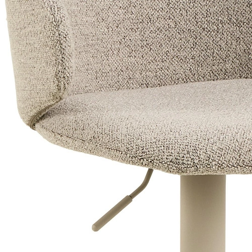 Hoker Ella beżowy nowoczesny tapicerowany z oparciem i podłokietnikami regulowany do kuchni Actona