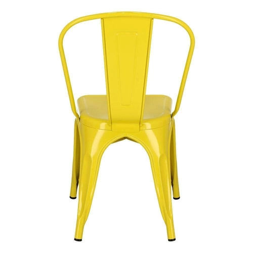 Krzesło metalowe Paris żółte inspirowane Tolix do jadalni i kuchni industrialne D2.DESIGN