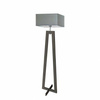 Lampa podłogowa JAWA abażur szary stalowy stelaż hebanowy