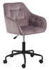 Fotel biurowy Brooke Actona różowy welurowy ergonomiczny obrotowy z podłokietnikami do biurka