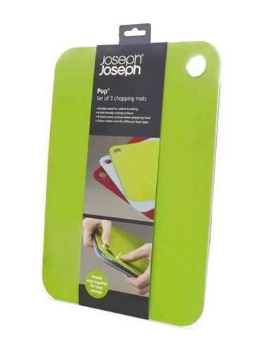 Joseph Joseph POP nowoczesny zestaw 3 mat do krojenia warzyw mięsa i ryb kolorowy