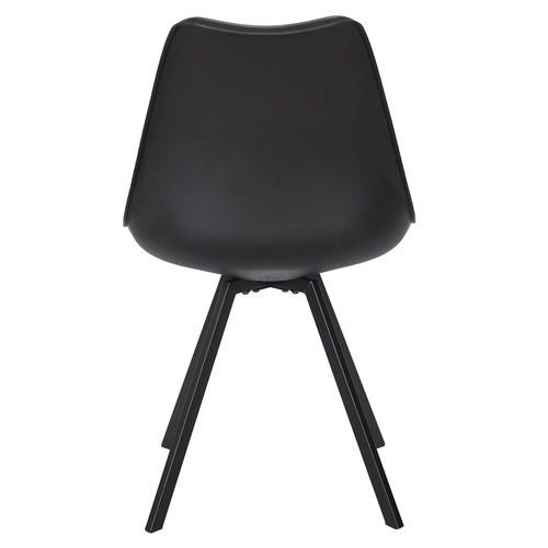 Krzesło tapicerowane Atom czarne do jadalni nowoczesne na metalowych nogach Intesi