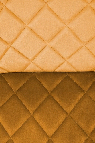 Krzesło do jadalni Uferyn Intesi tapicerowane welur musztardowy nowoczesne pikowane czarne nogi