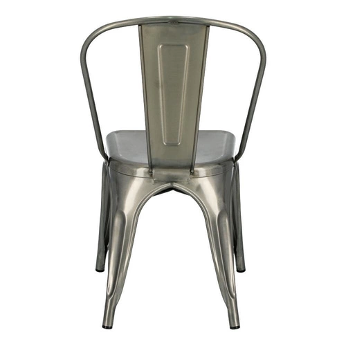 Krzesło metalowe Paris D2.DESIGN inspirowane Tolix do jadalni kuchni loft srebrne industrialne