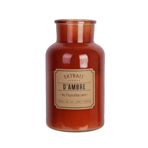 Świeca zapachowa XL Intesi Ambre w brązowej butelce retro z wosku naturalnego