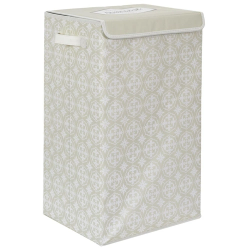 Intesi nowoczesny kosz na pranie do łazienki szary materiałowy z pokrywą i uchwytami 60x35x30 cm