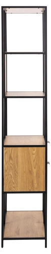 Regał na książki Seaford II loftowy z szufladami dąb czarny 77 cm