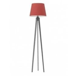 Lampa podłogowa CURACAO abażur czerwony stelaż popielaty